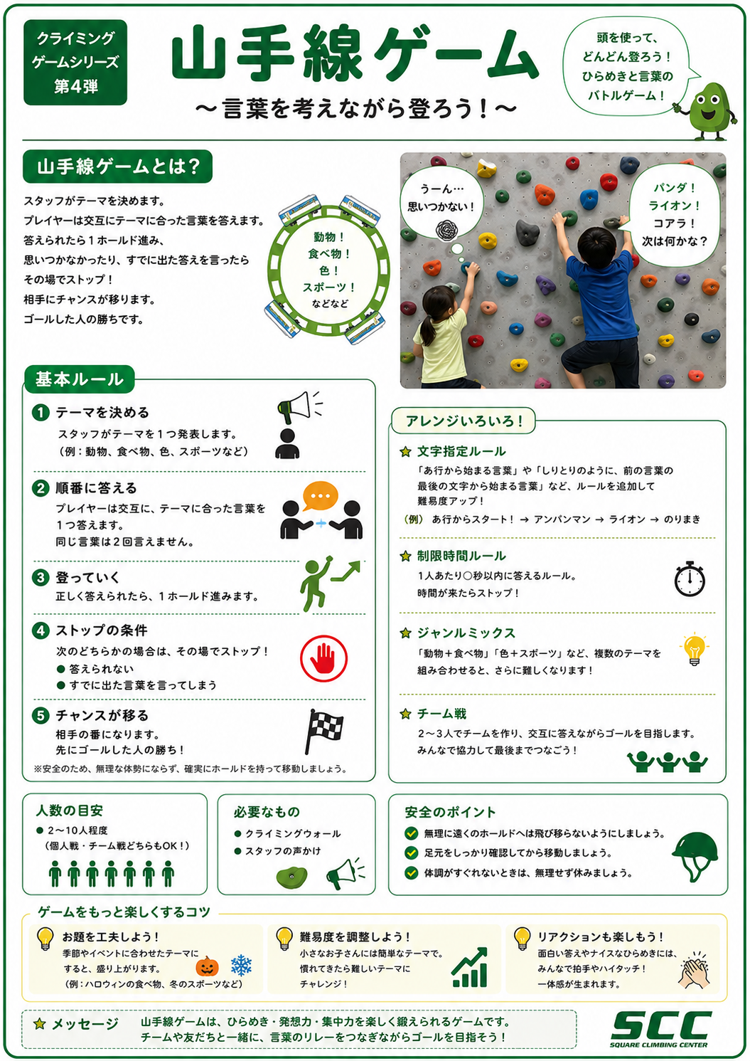 クライミングゲームシリーズ 第4弾  言葉を考えながら登ろう！「山手線ゲーム」
